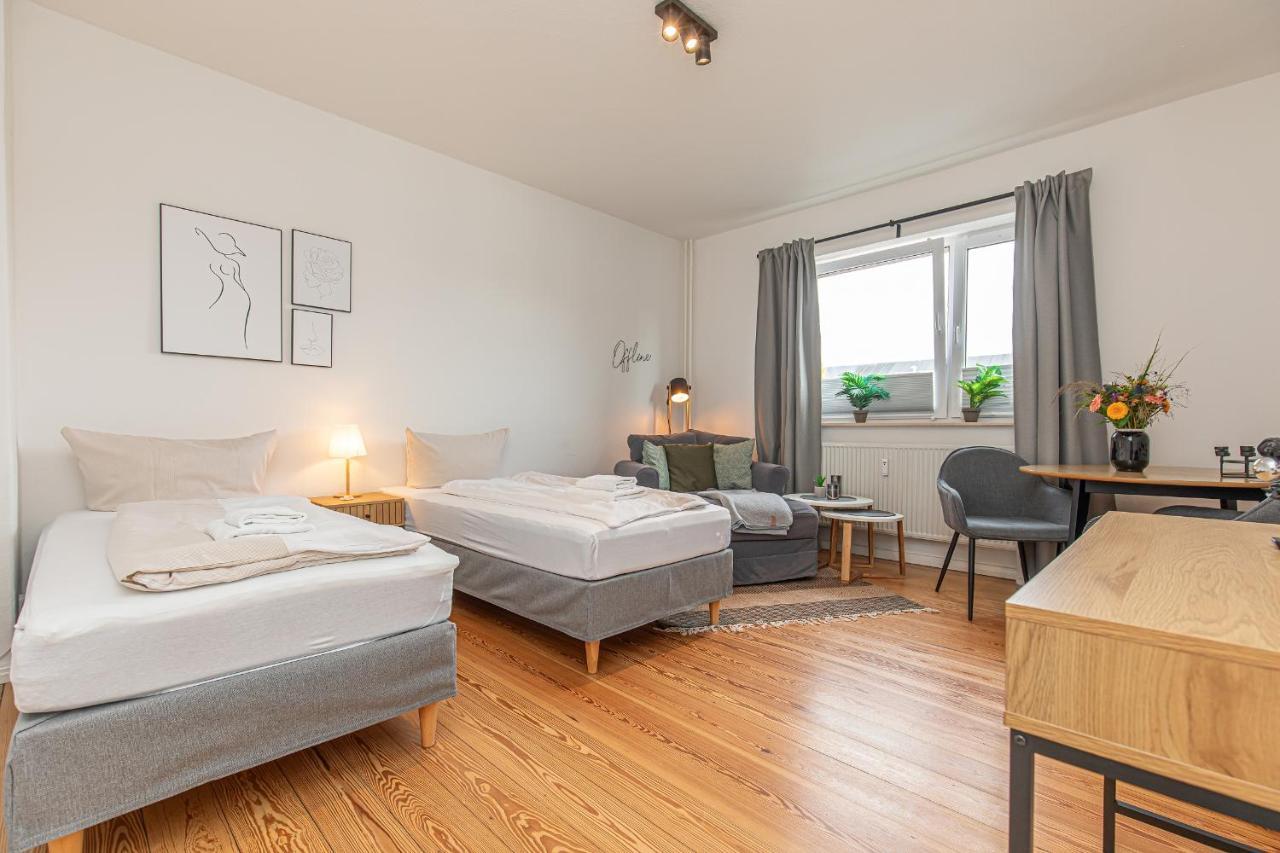 Fewo1846 - Kommood - Zentral Gelegenes Studio-Apartment Mit Balkon Im Hochparterre Flensburg Kültér fotó